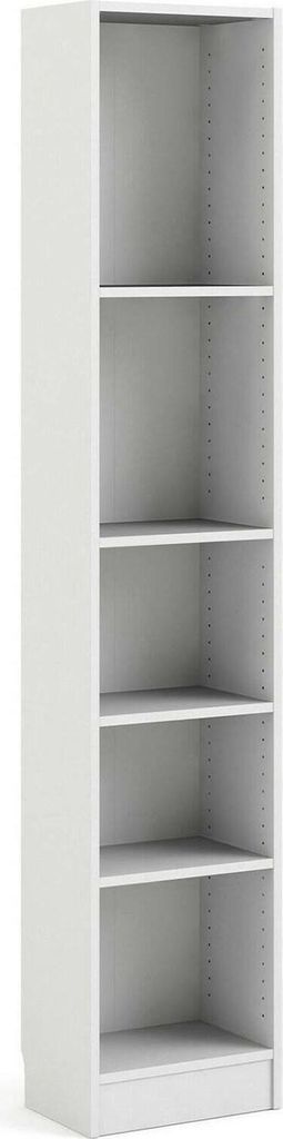 Bücherregal Albregio, Büroregal, Mobiler Buchhalter, Bücherbrett, 41x27 h203 cm, Weiß