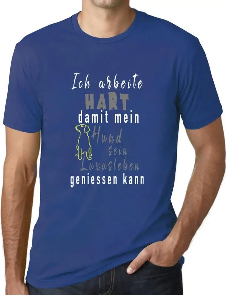 Herren Grafik T-Shirt Hund Luxusleben Öko-Verantwortlich Vintage Jahrgang Kurzarm Lustige Druck Geburtstag Geschenk Mann