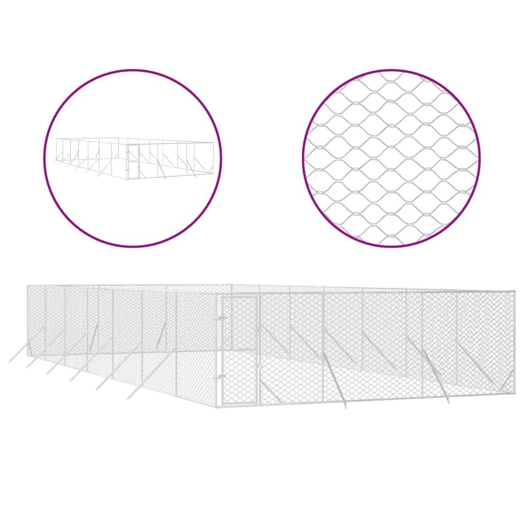 Outdoor-Hundezwinger Silbern 6x14x2 m Verzinkter Stahl Produktbild 