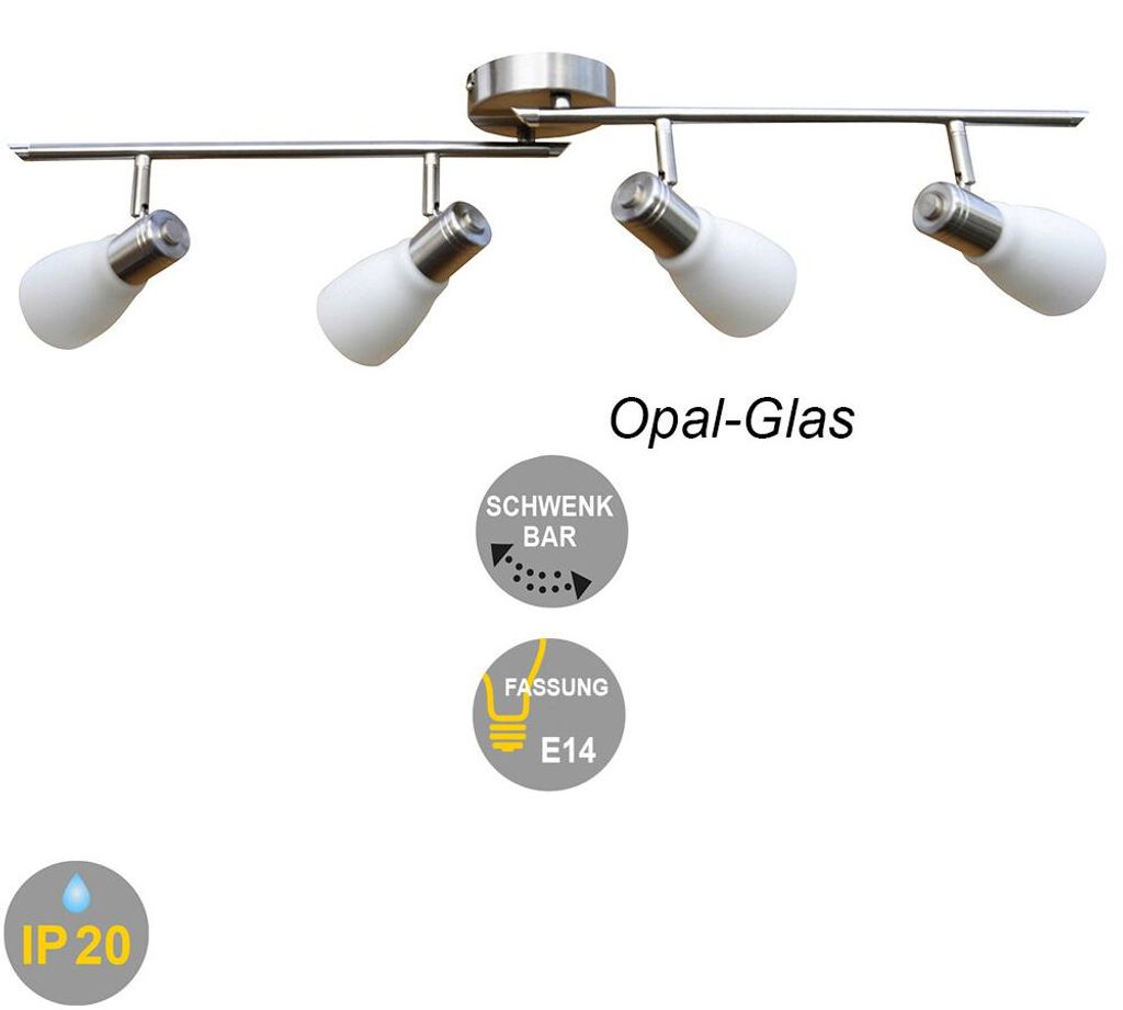 Strahler Lena-Eiko 4- flammig Spot Fassung E14 Deckenlampe Produktbild 