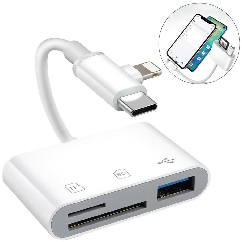 SD Kartenleser für iPhone und iPad, Dual Slot (SD/TF), USB Produktbild 