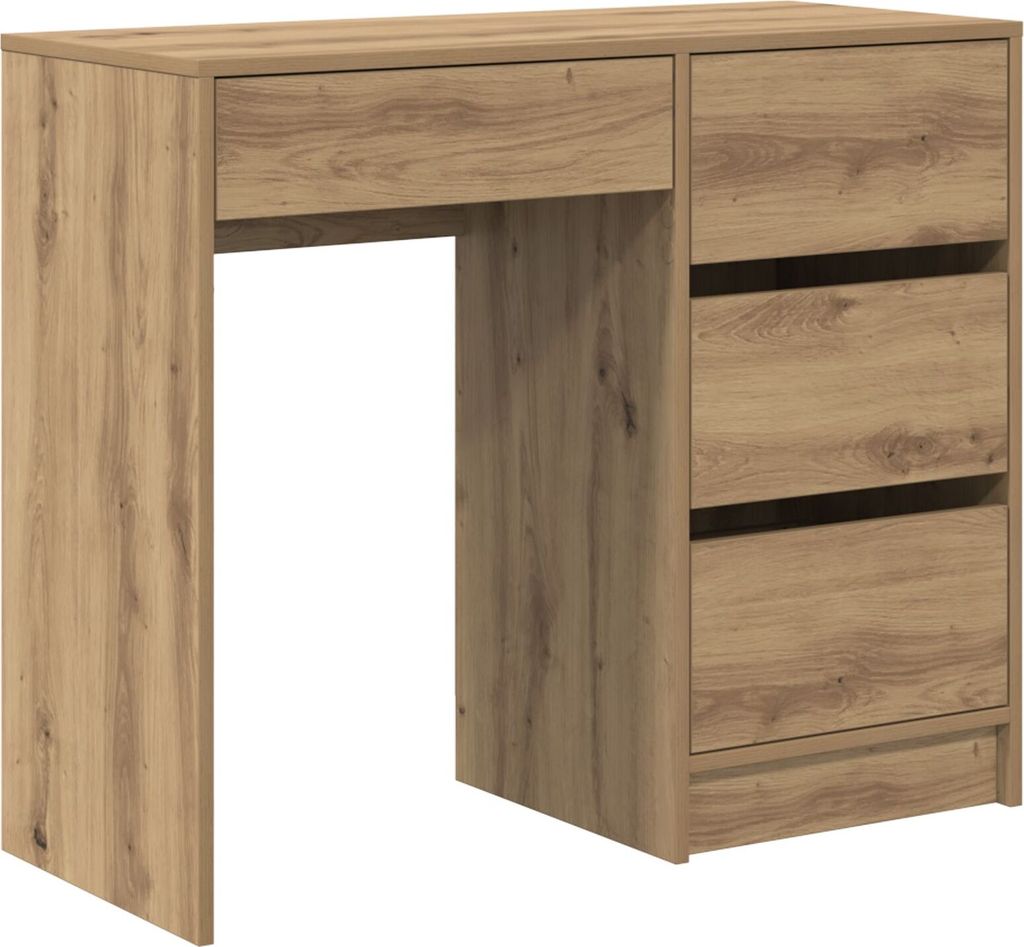 Möbel Brauner Schreibtisch Artisan Eiche Holzwerkstoff Kompakt Stauraum - Schreibtische 869497