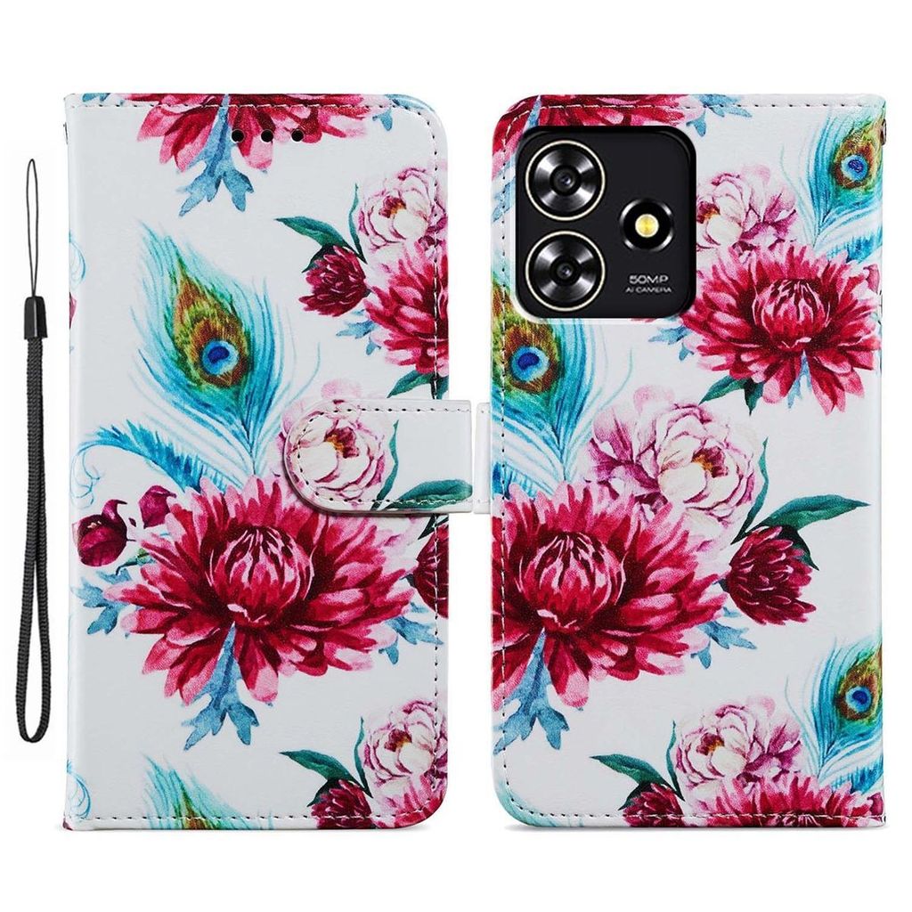 Für ZTE Blade A73 4G / V50s / Axon 50 Lite Smart Handy Tasche mit Schlaufe Motiv 3 Etuis Kunst-Leder Hülle Cover Case Book