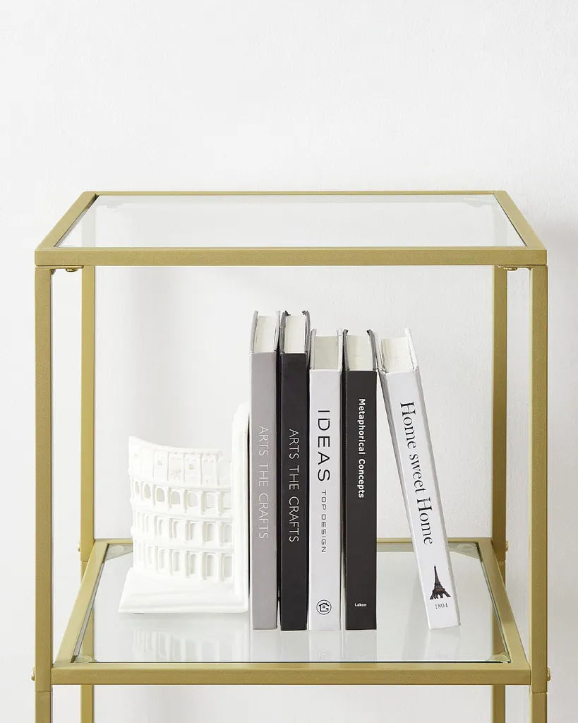 Étagère dorée luxueuse en verre trempé - Support robuste et design chic - 3