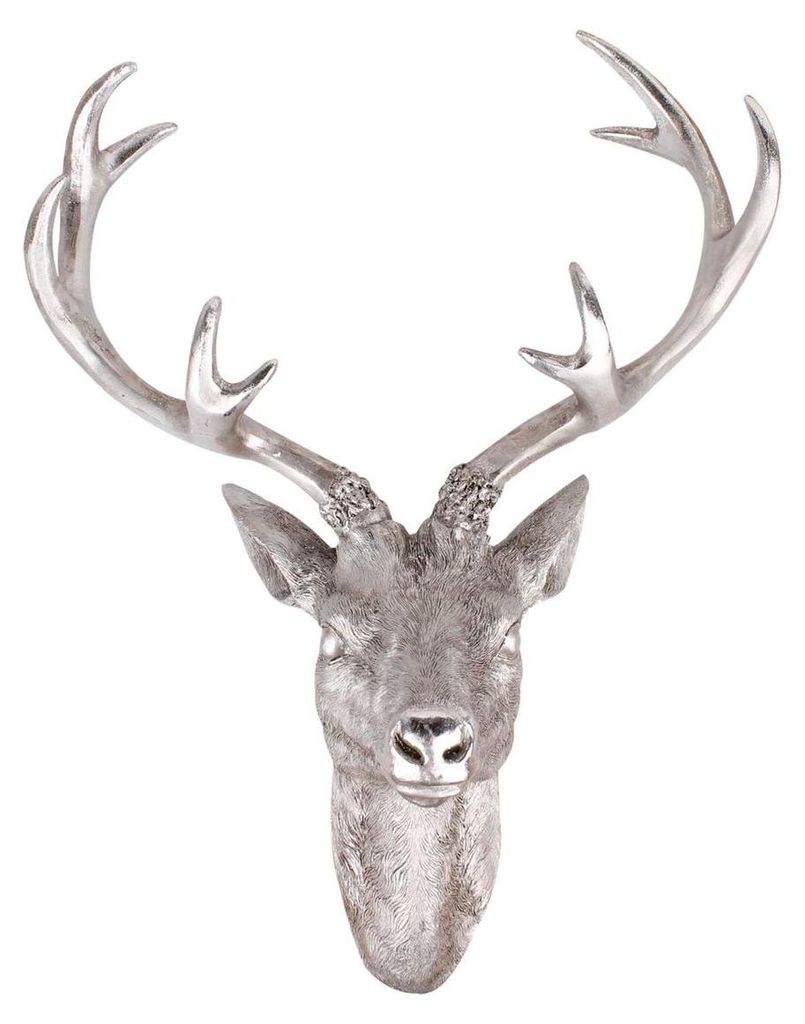 Geweih Hirschgeweih 10-Ender silber Kunststoff 47,5x32x61cm Produktbild 