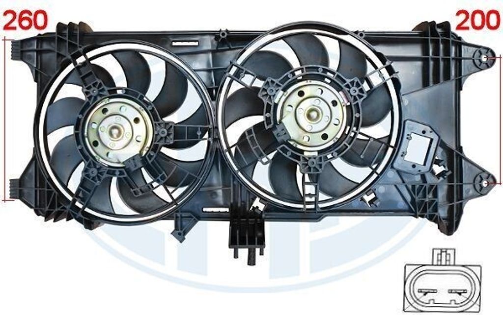 ERA 352073 Lüfter Motorkühlung Kühlerlüfter für FIAT Doblo Cargo (223) Wasserkühler
