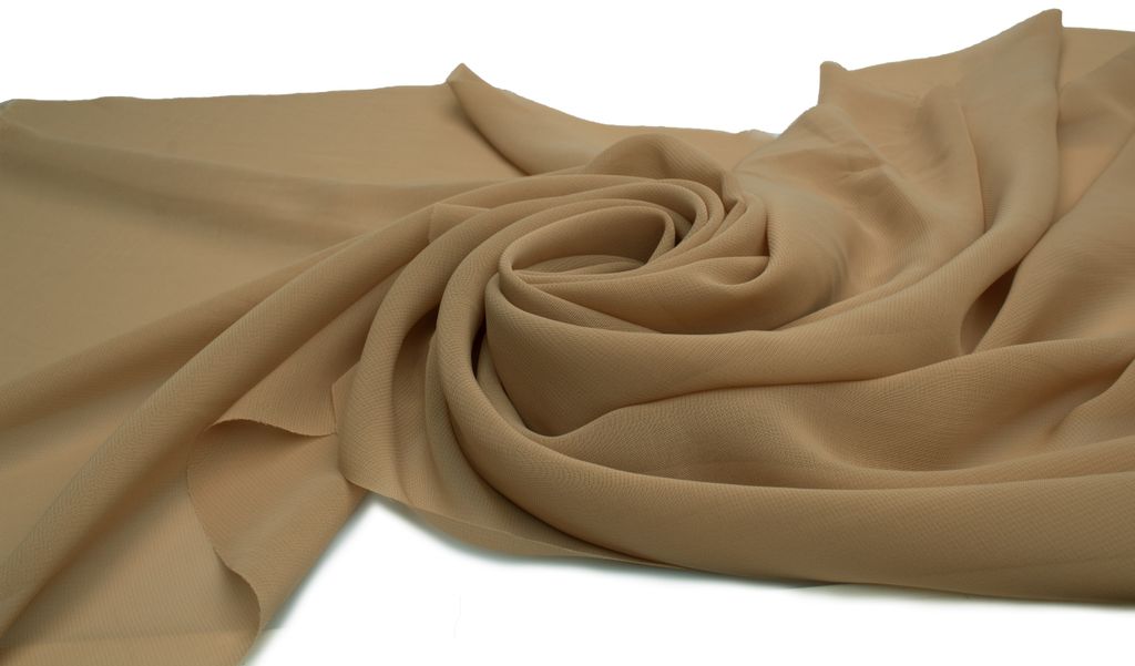 Glatter Chiffon, Voile-Stoff, Beige, 50 x 150 cm Produktbild 