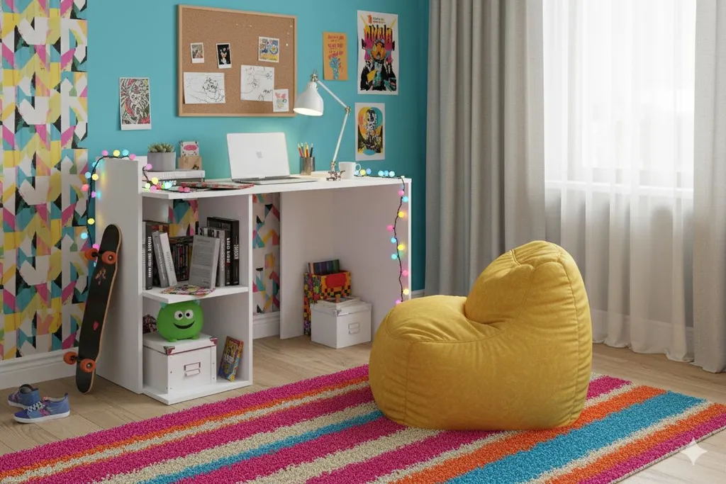 Bureau blanc moderne Iris Shefa Line pour ordinateur et télétravail