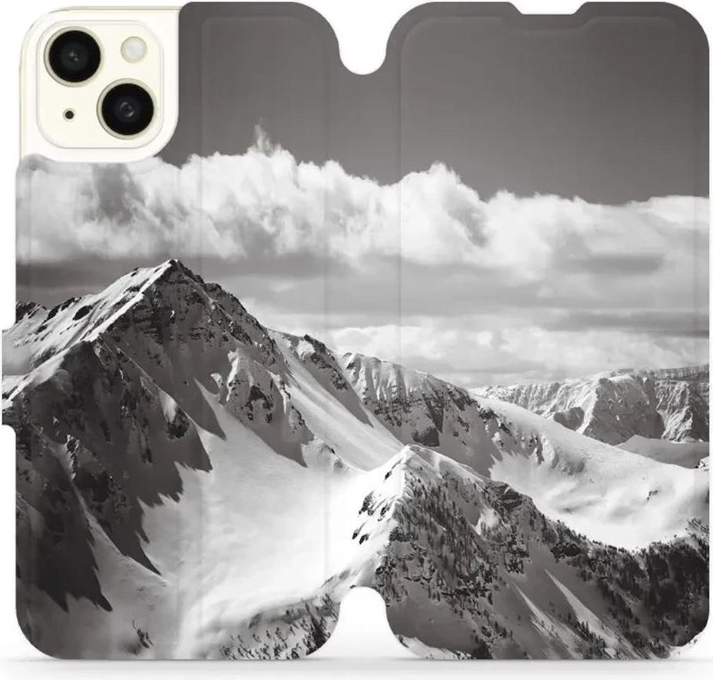 Handyhülle mit klappe für iPhone 15 Plus, Mobiwear Book, Berggipfel