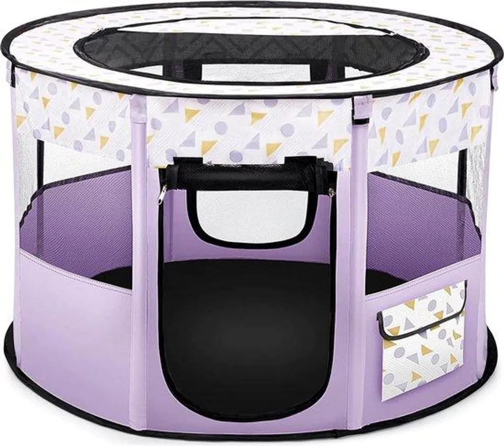 Box de transport pliable chien et chat coloris violet - Usage intérieur