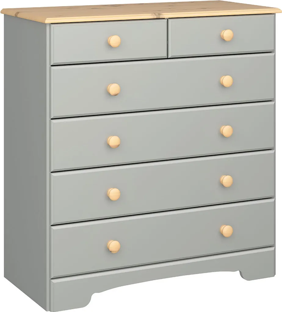 Commode Nilon 6 tiroirs gris et doré - Buffet de rangement chic