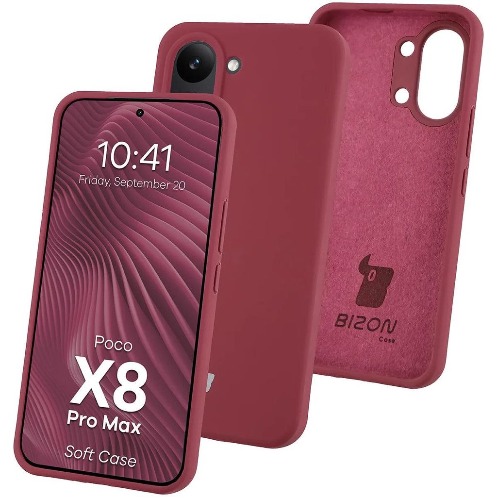 Silikon Handyhülle für Xiaomi POCO X8 Pro Max, Bizon Soft Case, Pflaumenfarbe