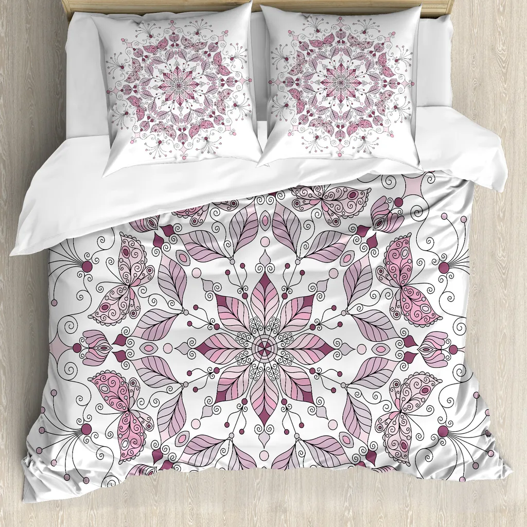 Set Letto ABAKUHAUS Mandala Lotus - Copripiumino Rosa 155x220