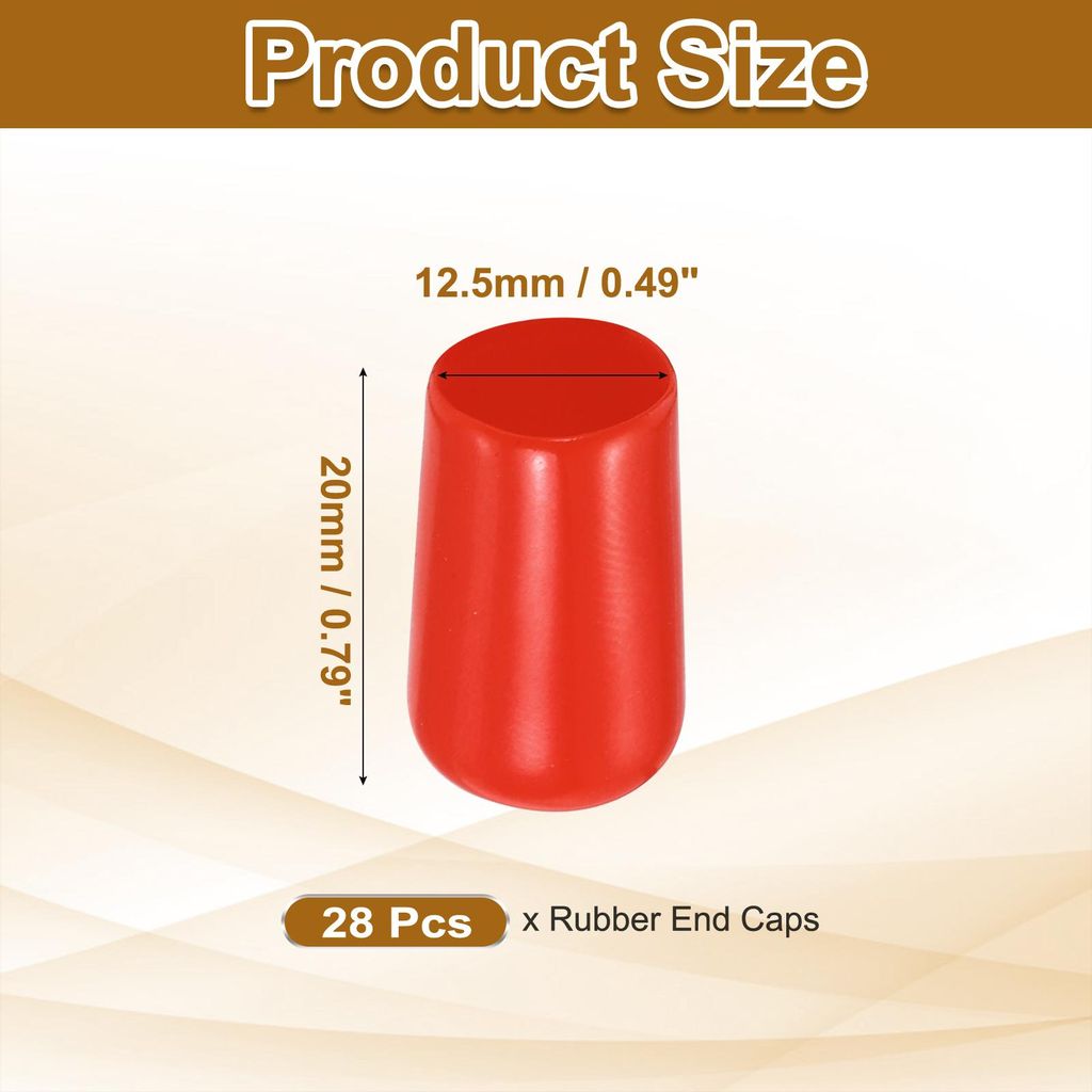 28 Stš¹ck Gummi Endkappen PVC Gummikappen, 12,5 mm (15/32") ID 20 mm (25/32") Runde Schutzkappen Flexible Gummipfropfen Abdeckkappen fš¹r Schra...