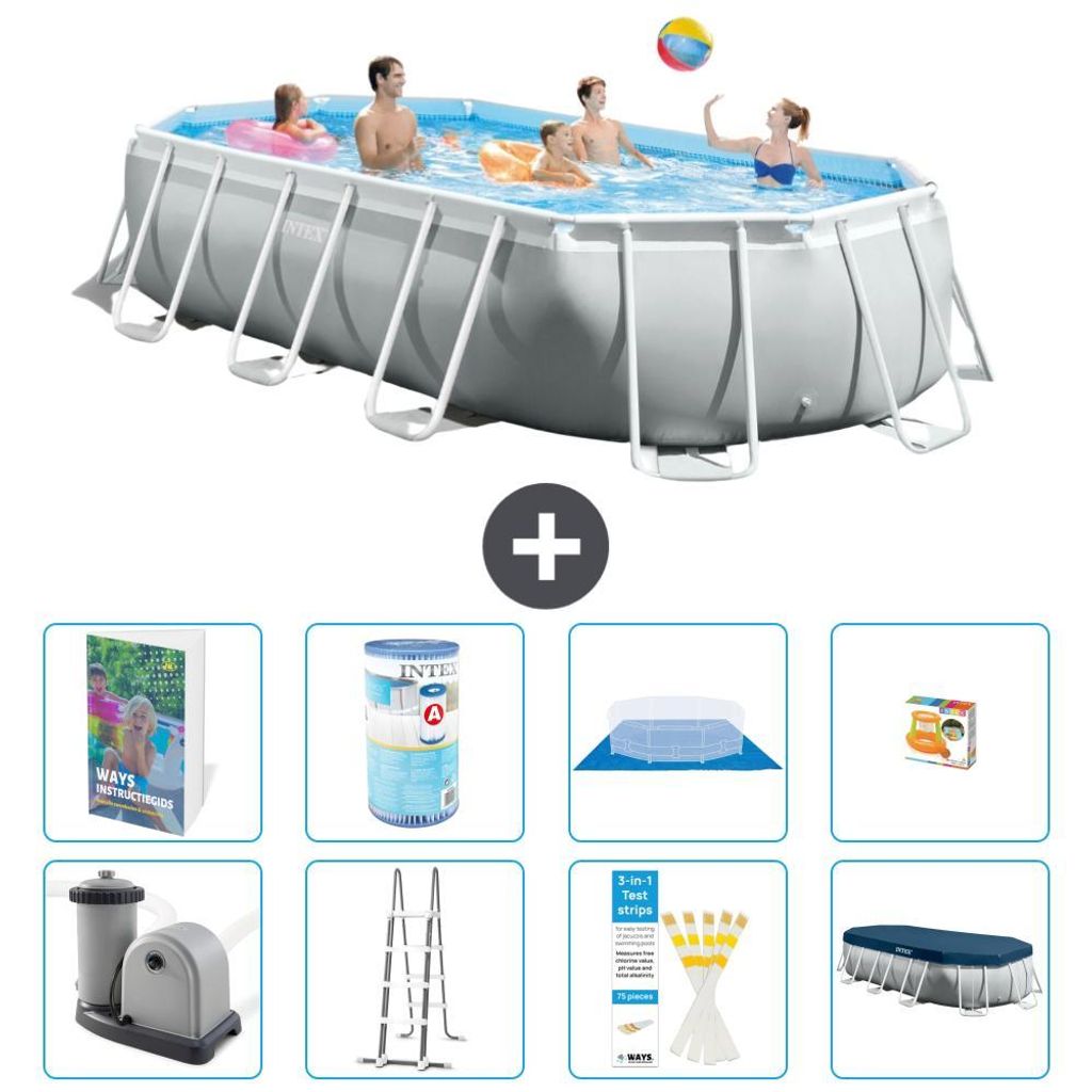 Prism Frame Pool Oval - 503x274x122 cm - 9-teilig S541