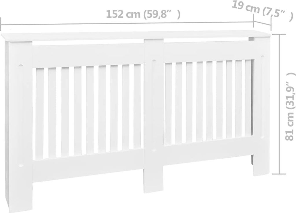 Osłona grzejnika MDF Osłona grzejnika 152 cm, biała Zdjęcie produktu 6