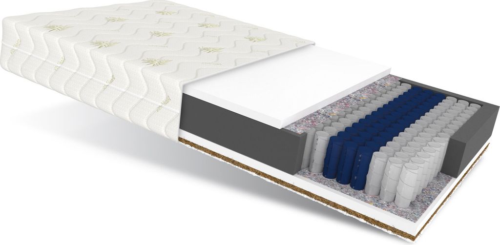 Matratze 90x200 ERA Höhe 24 cm Taschenfederkern 7 Zonen H2 H3 Kokos