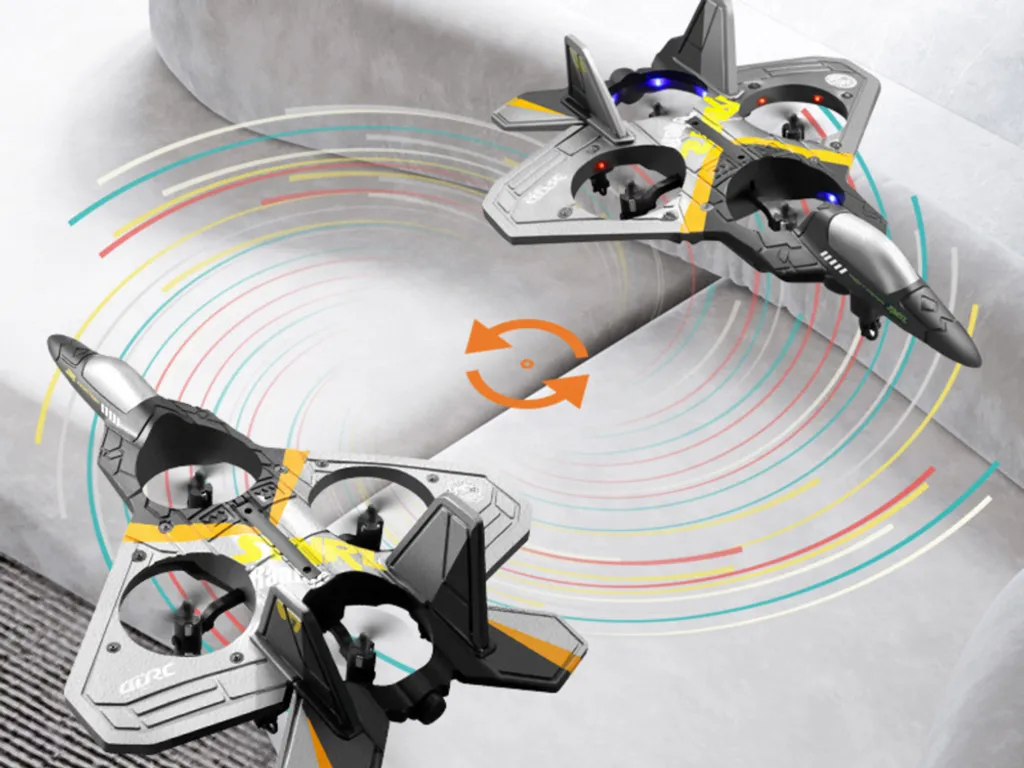 Avion de Chasse Télécommandé Rafale TechKidz - Jet RC Enfant Gris - 3