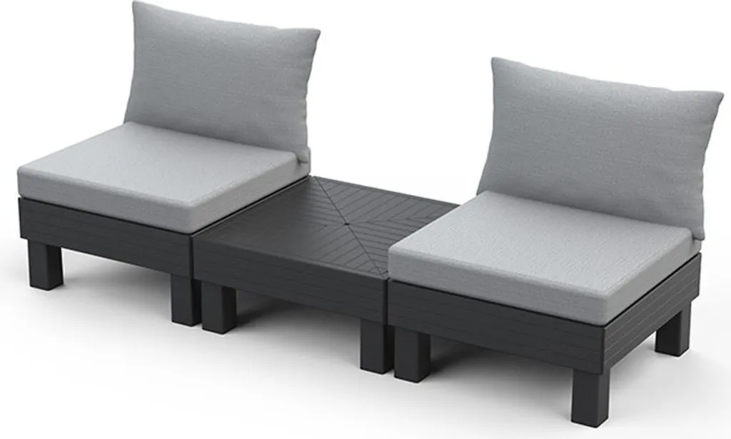 Keter Elements Ensemble modulaire pour balcon graphite - Mobilier compact - 3
