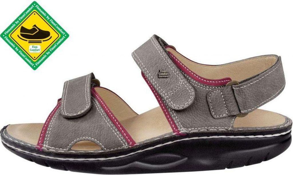 Finn Comfort Yuma, Abrollsandale, Grau, Finnamic, Leder, Produktbild 