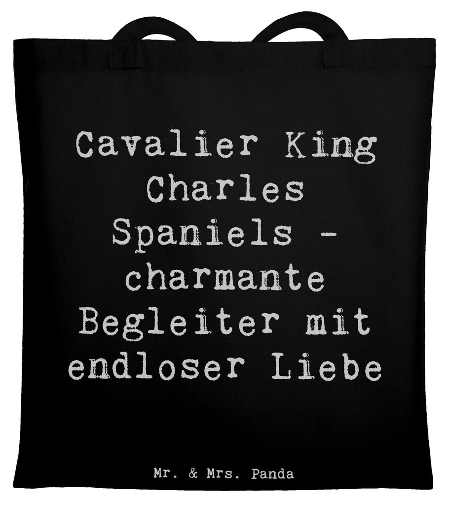 Mr. & Mrs. Panda Shopping Tasche Spruch Cavalier King Charles Spaniel Begleiter - Schwarz - Geschenk, Laptoptasche, Hunderasse, Tote Bag, Hundelieb...
