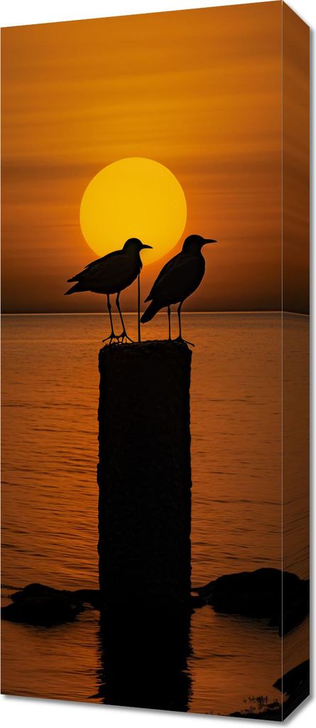 Bild 30x70cm Gespräche bei Dämmerung