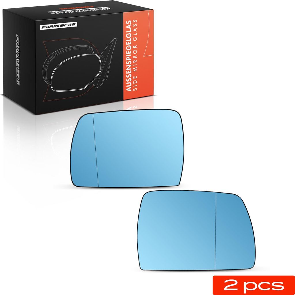Frankberg 2x Spiegelglas Außenspiegel Vorne Links Rechts für BMW X3 E83 2004-2011