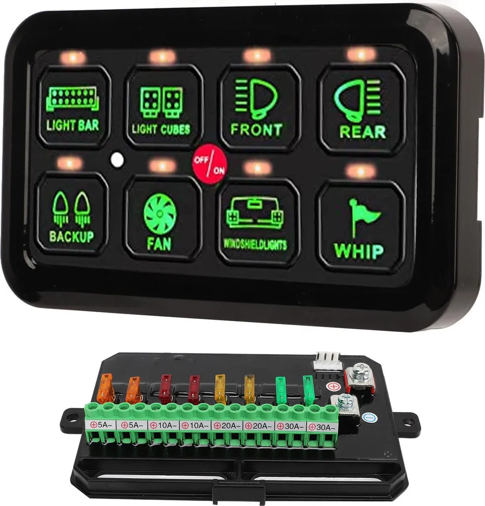 Panneau de Commande Tactile LED à 8 Interrupteurs pour Auto et Marine - 2