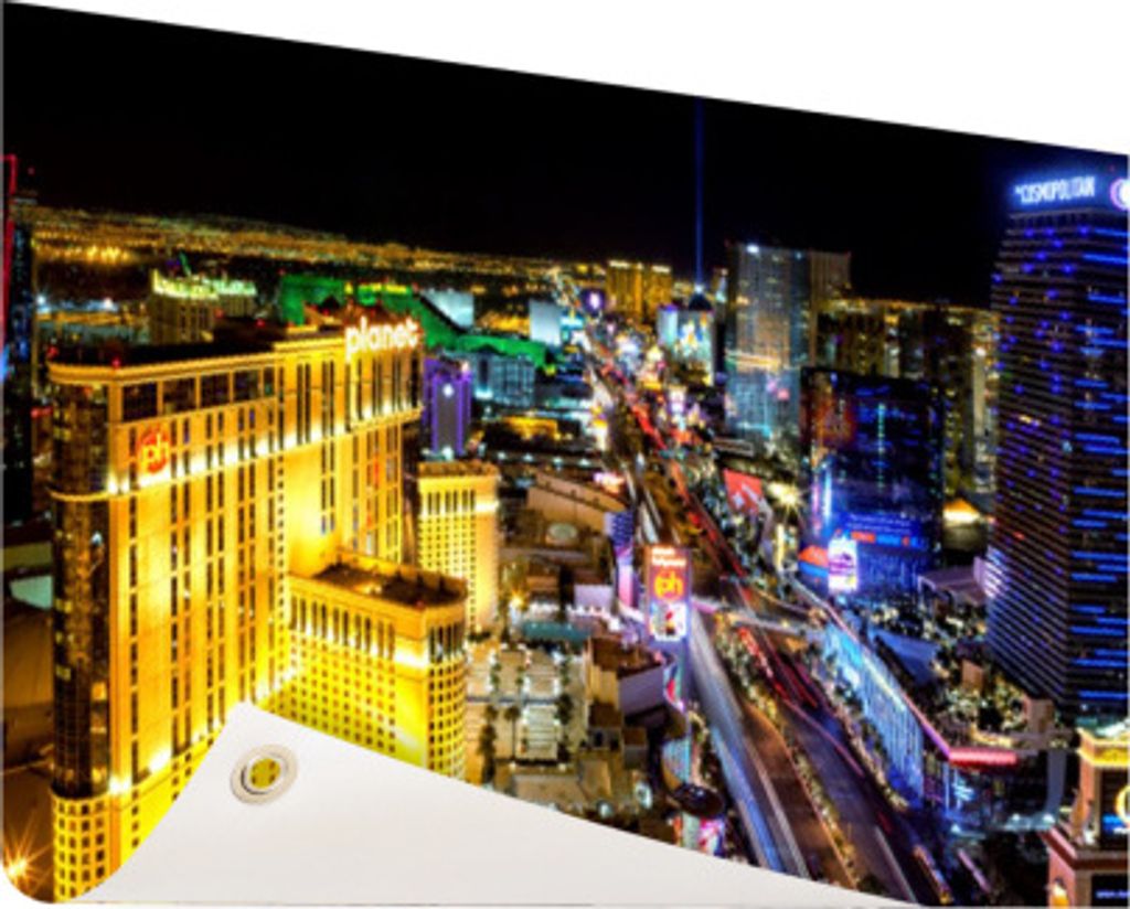 MuchoWow 60x40 cm Outdoor-Poster Gartendeko Sichtschutz Garten Poster für den Garten Skyline - Las Vegas - Nacht