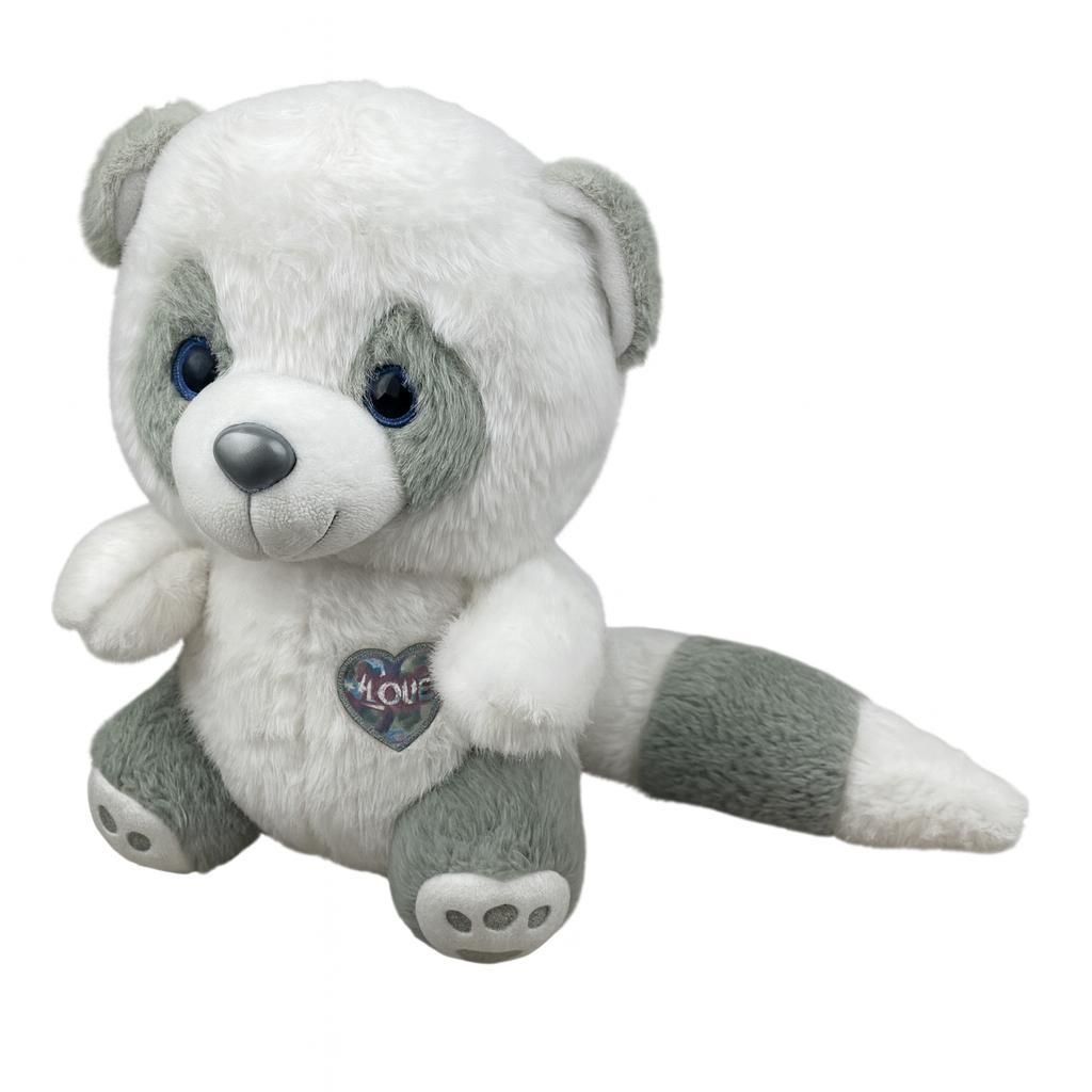 Plüschtier Waschbär 28 cm grau – Weiches Kuscheltier, Stofftier