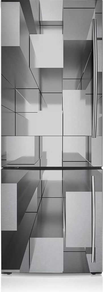 Kühlschrank Aufkleber Kühlschrankmagnete Dekoration Kühlschrankfolie 60x190 cm - Graue Fliese