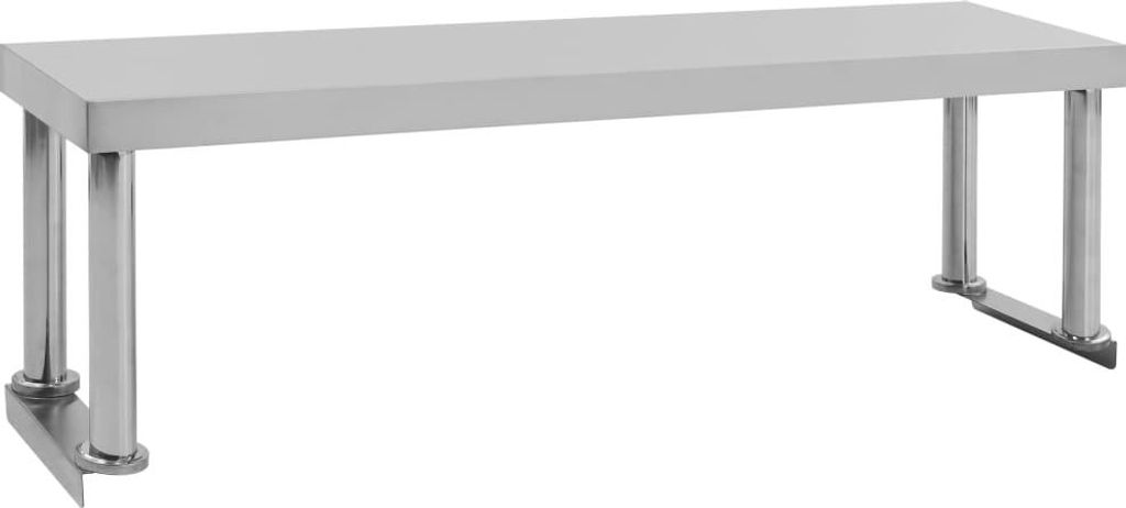 vidaXL Aufsatzboard für Arbeitstisch 120 x 30 x 35 cm Edelstahl