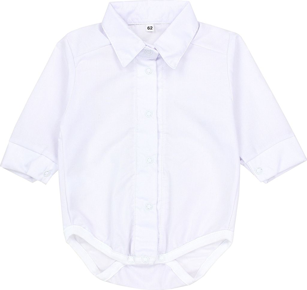 TupTam Jungen Baby Hemd-Body Langarm mit Kragen, Farbe: Weiß, Größe: 68
