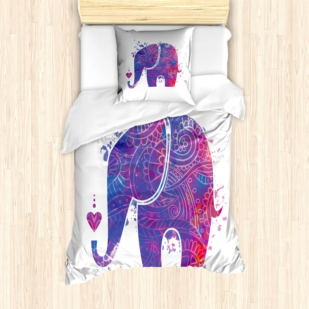 Set Copripiumino ABAKUHAUS Cuore Singolo: Antiacaro e Ipoallergenico Rosa