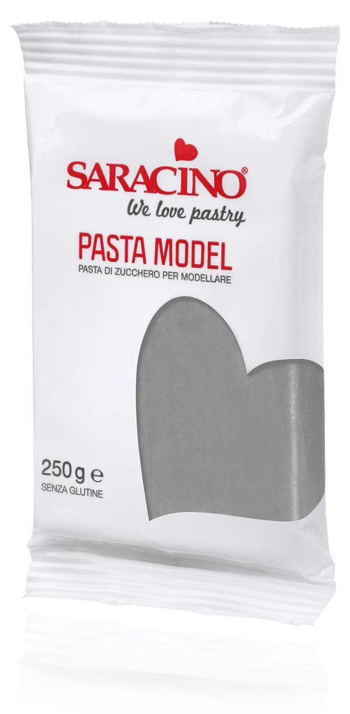 Saracino Pasta Model 250 g grau - grigia - Modellliermasse mit Kakaobutter