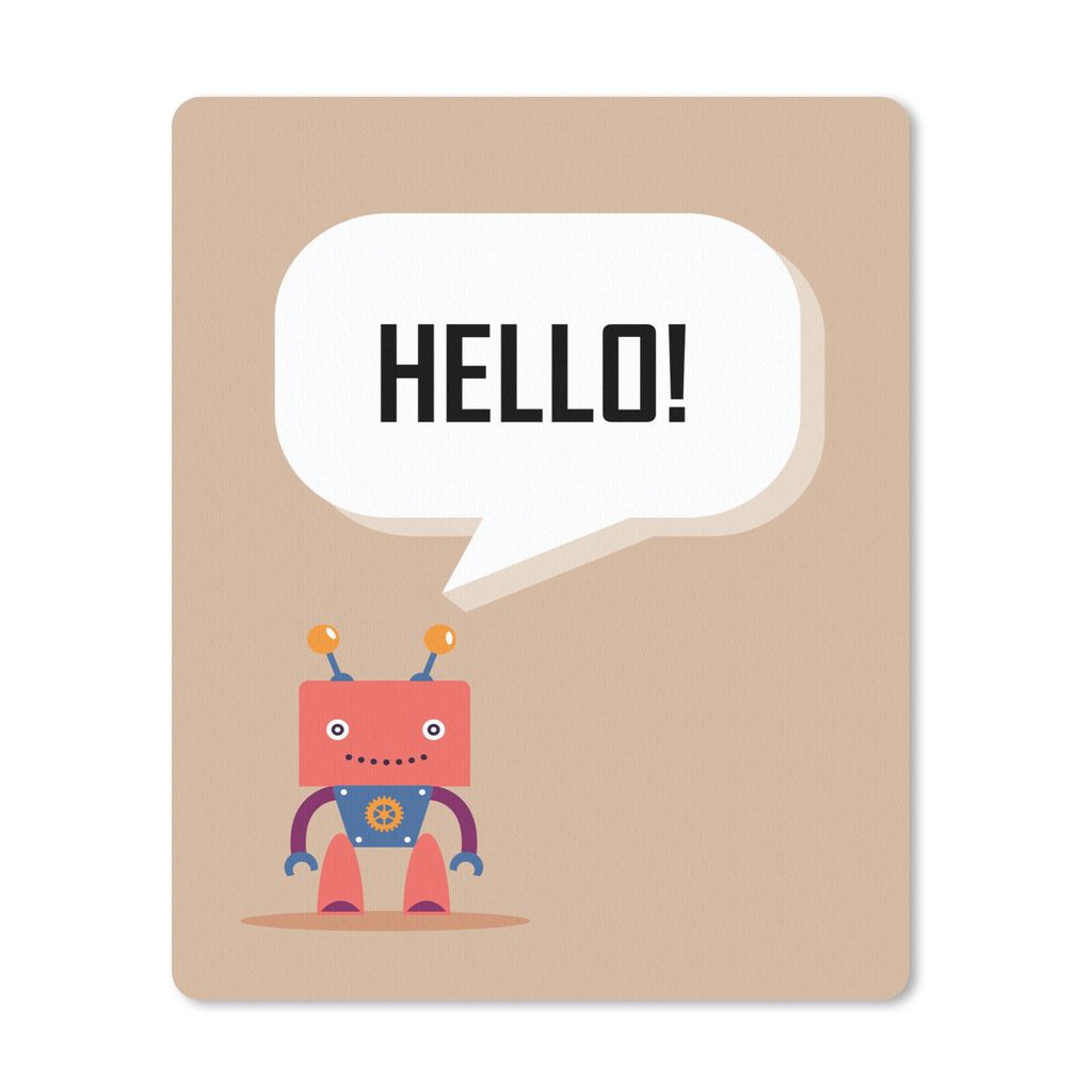 MuchoWow Mauspad Mousepad Sprichwörter - Zitate - Hallo! - Roboter - Zahnrad - Kinder 30x40 cm - Mousepads - Maus Mat - Pad - Mausunterlage - Ma...