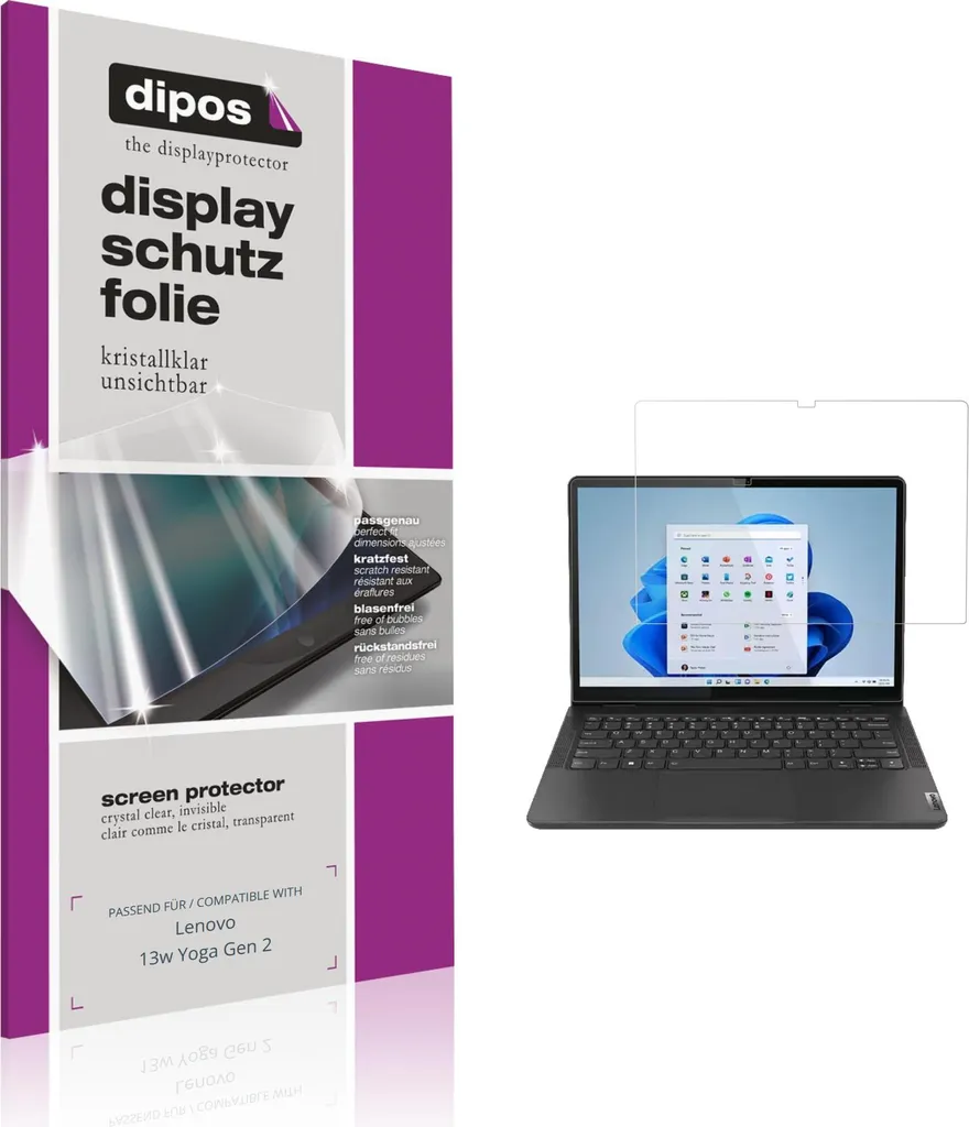 Proteggi Display Lenovo 13w Yoga Gen 2 - 2x Pellicola dipos Claro