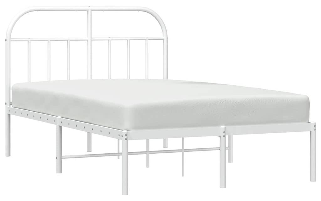 vidaXL Postel s čelem kovová bílá 120x200 cm Obrázek produktu 