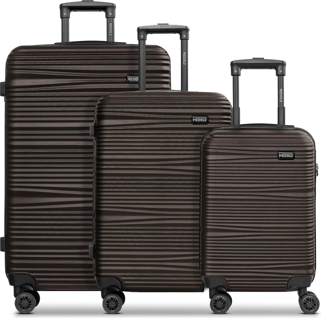 Set de Valises Rigides REDOLZ Essentials 16 Trio de Trolleys Bruns