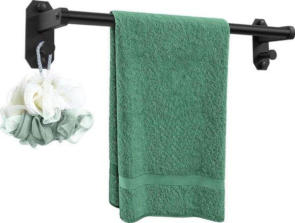 Schwarzer Handtuchhalter 40cm stabil und stilvoll für Bad oder Küche
