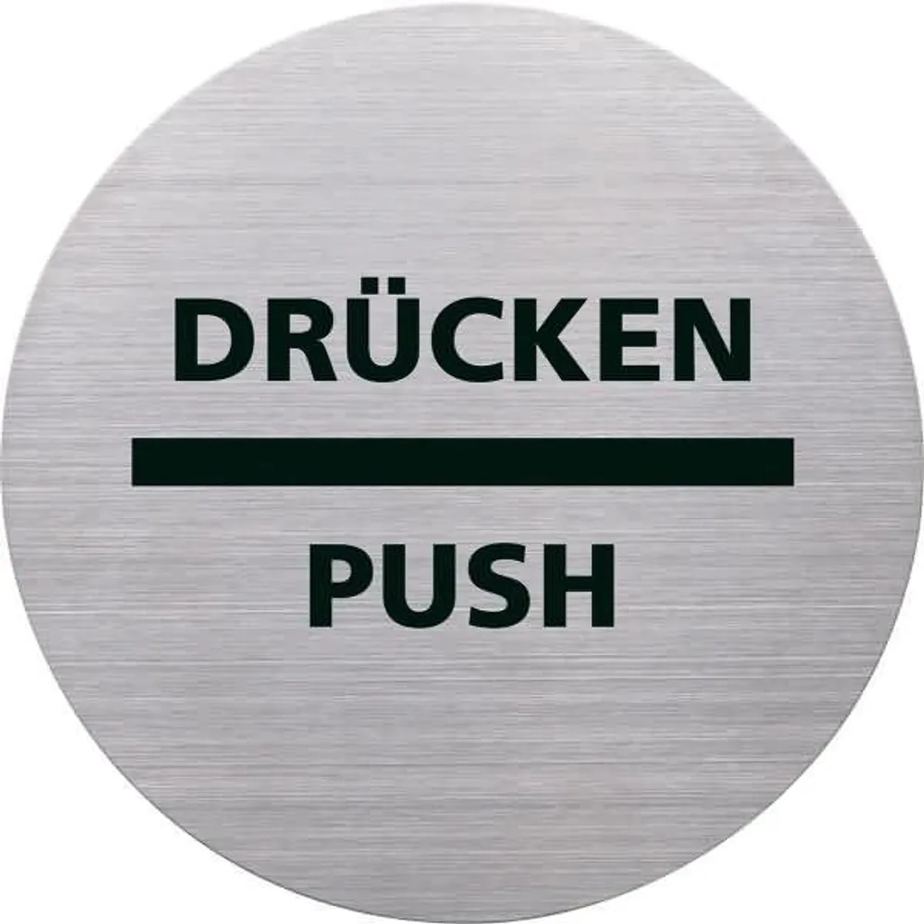 Signalétique Porte Pousser Argent 115 mm Évitez les Erreurs d'Accès