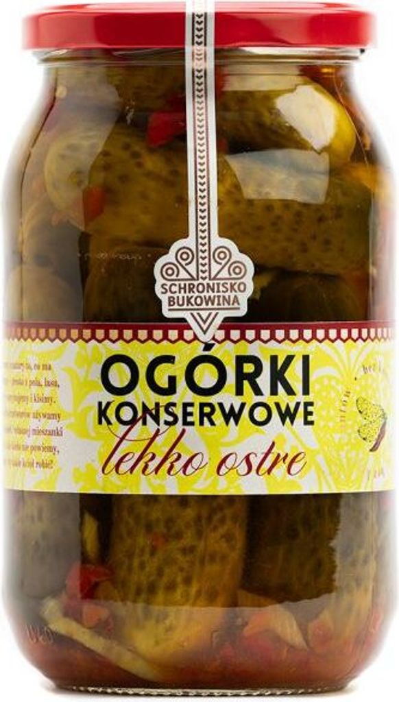 Ogórki lekko ostre z chilli 870g - Schronisko Bukowina Zdjęcie produktu 