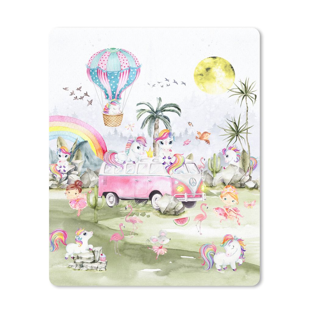 MuchoWow Mauspad Mousepad Einhorn - Regenbogen - Kinder - Mädchen - Auto 19x23 cm - Mousepads - Maus Mat - Pad - Mausunterlage - Mauspads - Spielen