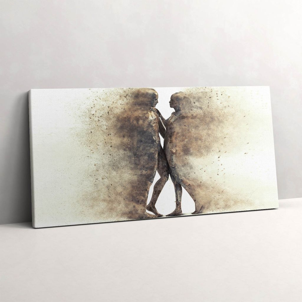 Abstrakte Menschen und Sand – Leinwandbild Wandbild – 140x70 cm – Leinwandbilder – Wandbilder – Schlafzimmer – Flur