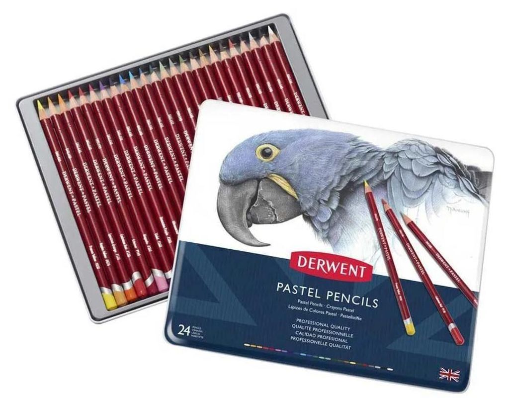 Pastels DERWENT, 24 pièces dans une boîte en métal Image du produit 