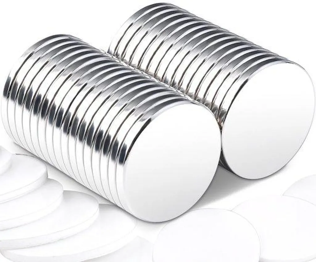 Aimants néodyme autocollants 20x2 mm blancs pour fixer sans percer vos murs