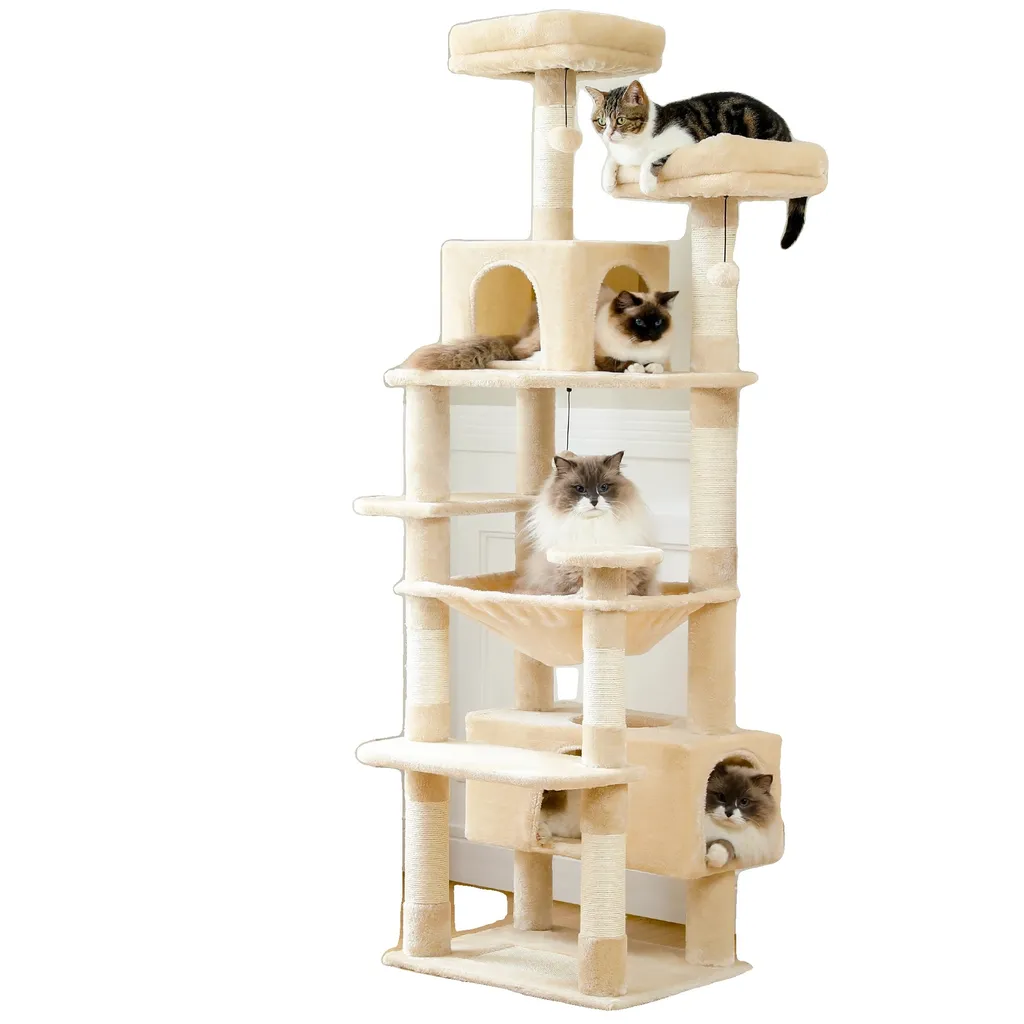 Arbre à chat géant 164cm avec tour multiniveaux et griffoirs en sisal