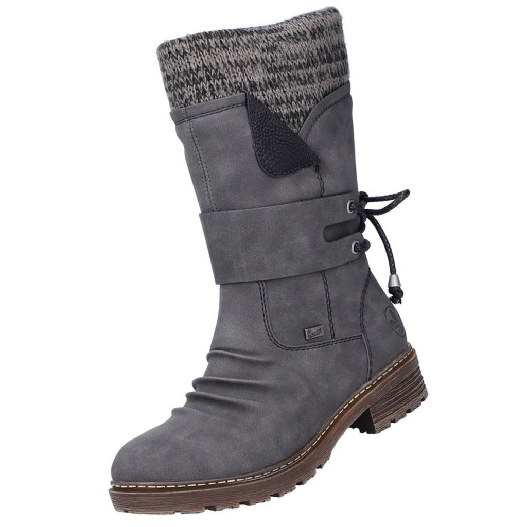 Rieker Stiefel - Grau Synthetik Größe: 40 Normal Produktbild 