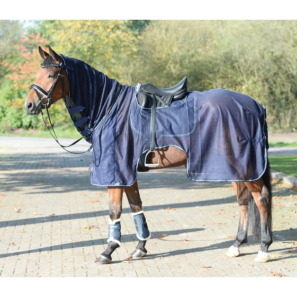 Coperta Equitazione BUSSE Moskito III Navy 165 - Mesh Tecnico Anti-Fly