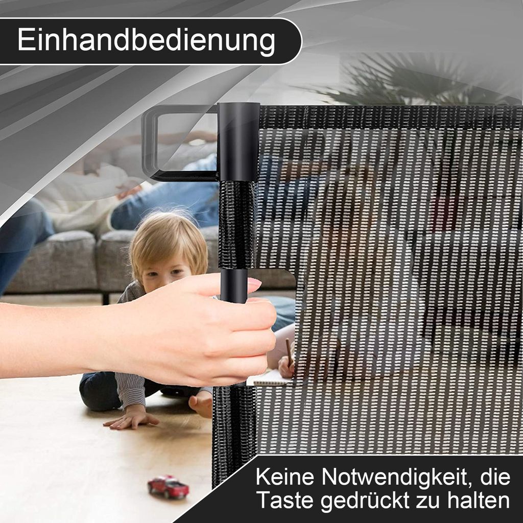 Türschutzgitter, Schwarz 0-150cm Kinderschutzgitter, Produktbild 3